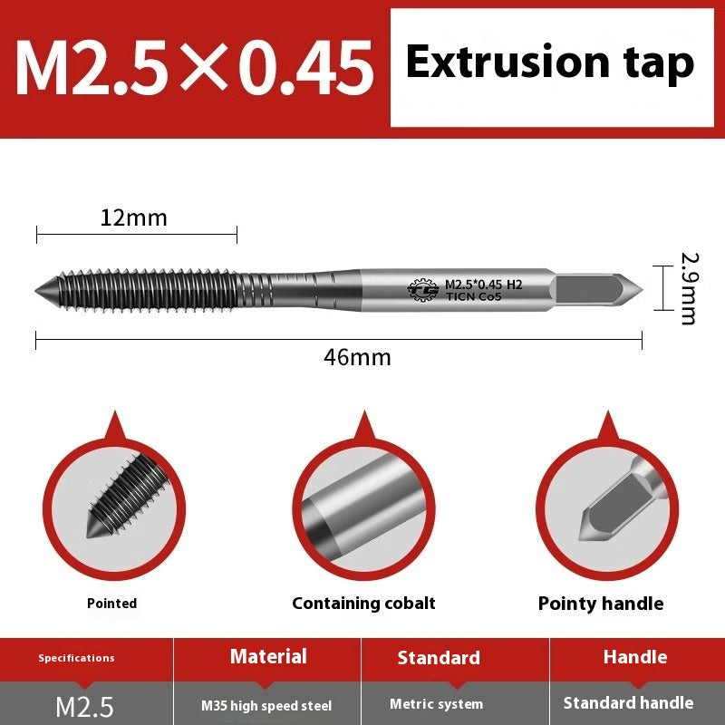 1100-6542 Titanium Plated Cobalt Extruded Tap Extruded Tapping Machined Chipless Tapping M3M4M6M8M10M12 Shandong Denso Pricision Tools Co.,Ltd.